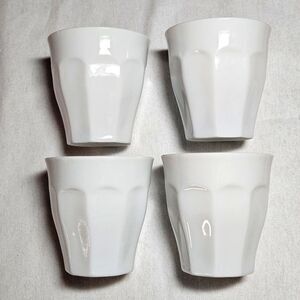 Williams Sonoma Creamy White Porcelain Set of 4 Espresso Latte Cups